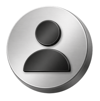 Avatar de usuario representado como icono decorativo 3D plateado en la página de preguntas frecuentes